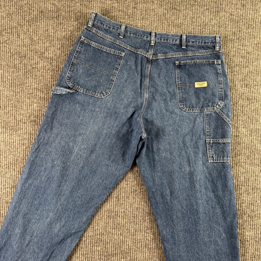 VTG Wrangler Carpenter Jeans Mens 40x32‎ Blue Denim Workwear Utility Grunge Y2K
